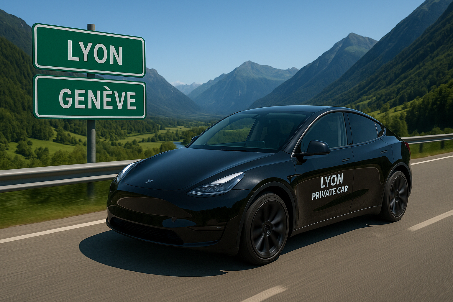 Chauffeur privé VTC Lyon Genève – trajet longue distance en voiture de luxe