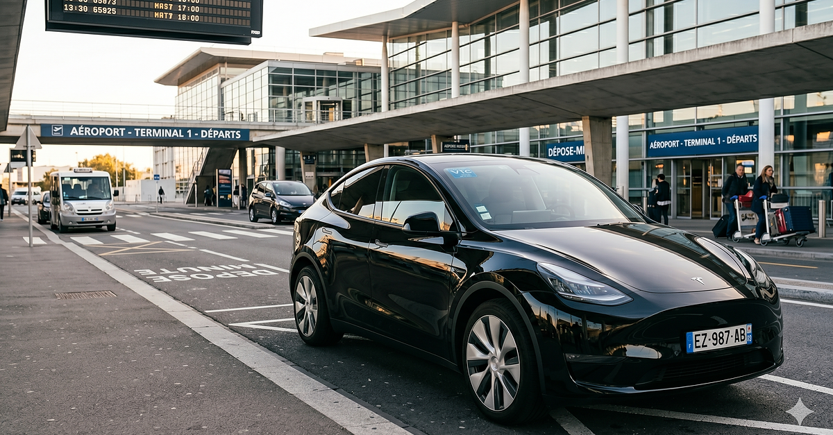Chauffeur VTC longue distance Tesla Model Y